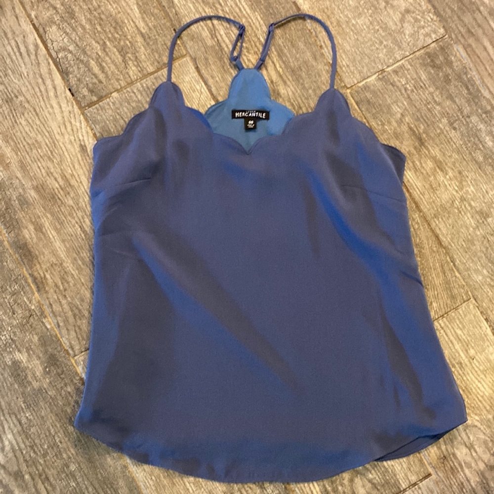J crew blue scallop tank top size 00